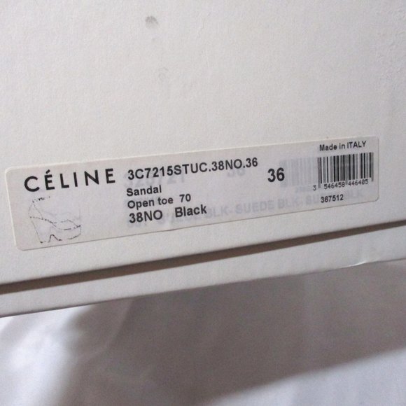 NEW CELINE PARIS ITALY Platform Sandal Shoe BLACK Suede High Heel 36 - Picture 6 of 9